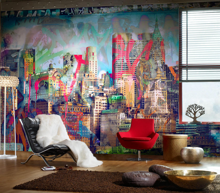Граффити рисунки на стене в современном интерьере вашего дома — фото