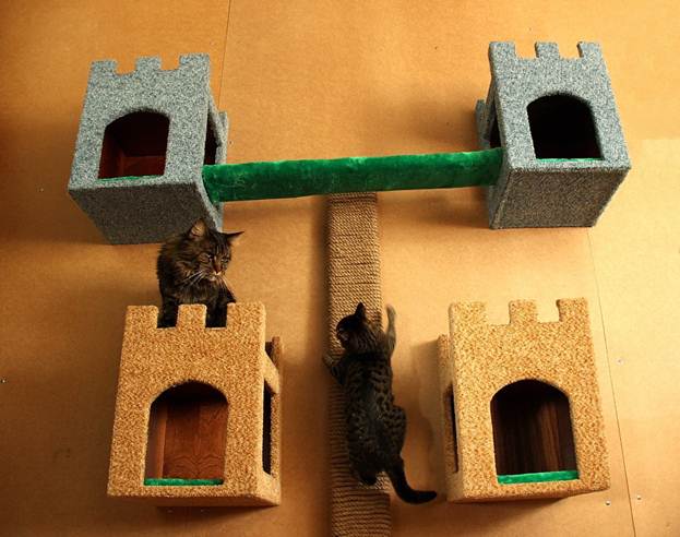 Домики для кошек «Башенки» с креплением к стене своими руками